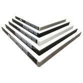 Stack of sleek metal picture frames in white, silver, gray & black finishes, ideal for posters & photos.