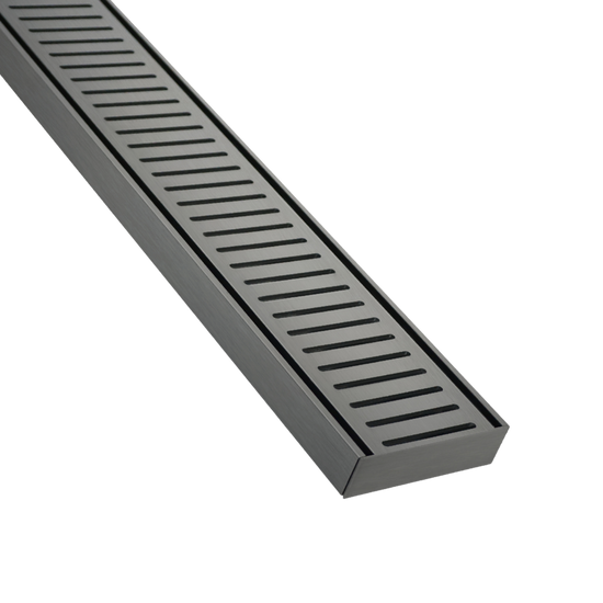 Lauxes NXT26 Gun Metal 5600mm linear drain