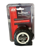 ADA RubTape 5m steel measuring tape in ribbed shockproof rubber casing for precise, secure trade measurements.