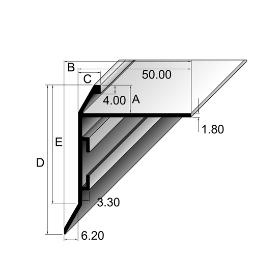 Anodized Aluminum Balcony Drip Angle (12mm x 3m) - Angles - image 2