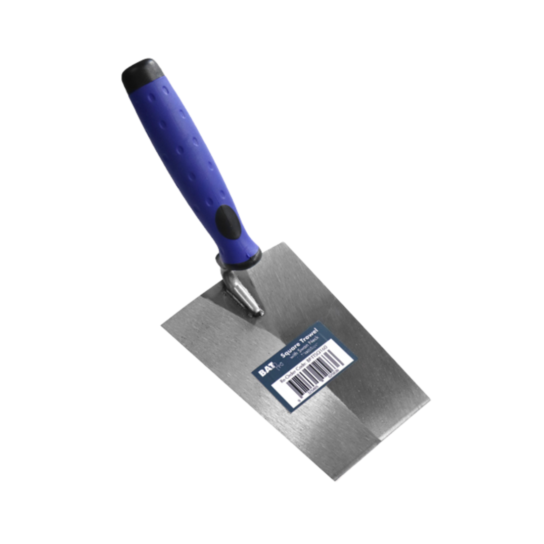 BAUER stainless steel margin trowel with blue ergonomic handle and comfort grip