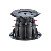 Buzon DPH-5 black adjustable pedestal (100-175mm) with red slope corrector levels raised decks on waterproof membranes, co...
