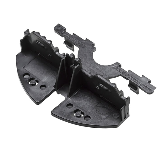 Buzon PB-KIT-5 black polypropylene joist holder secures 30-100mm timber to PB pedestals for stable decking.