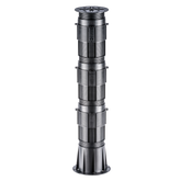 Heavy-duty ribbed stainless steel column with multi-section flanges and mounting base, industrial support post