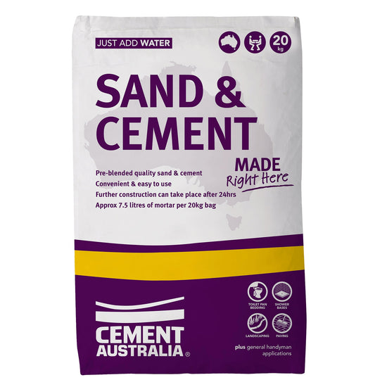 20kg Cement Australia pre-blended sand & cement mix bag - just add water for mortar