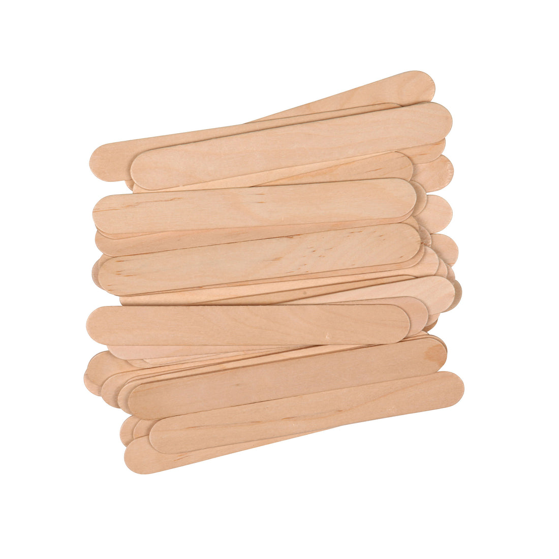 Stack of 50 large disposable wooden caulking sticks for precise joint sealing in tight spaces on wood, metal, concrete.