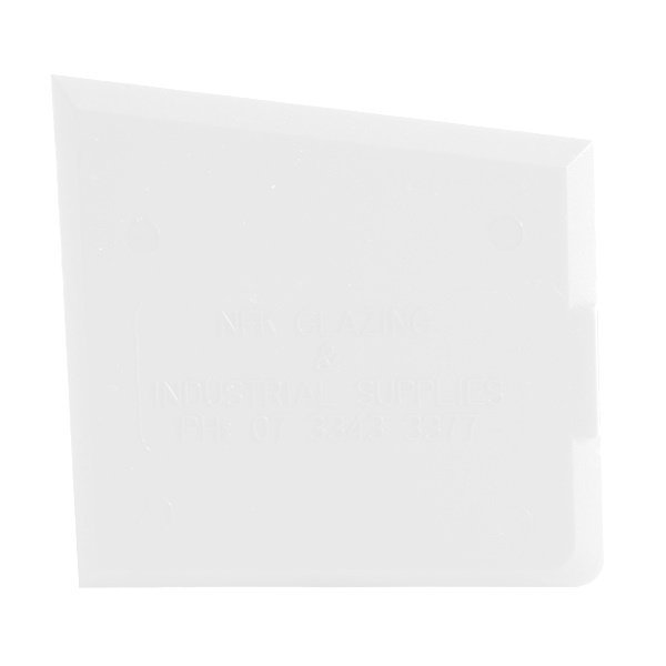 Clear glaziers spatula with square, radius, acute & obtuse corners for precise sealant, adhesive & putty application in gl...
