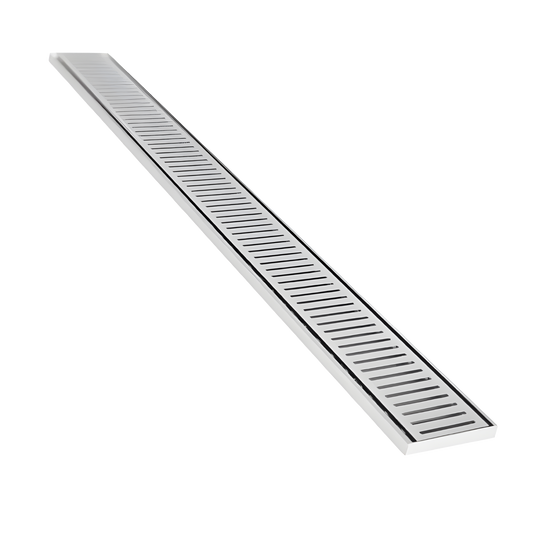 Lauxes Grates NXT 14 Silver anodised aluminium linear drain, alternate view