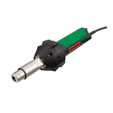 Leister Triac AT green digital heat gun for precise welding of waterproofing membranes and thermoplastic roofing liners.