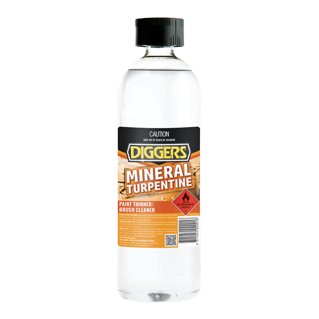 Diggers Mineral Turpentine (Low Odour) - Solvents