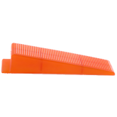 Orange ridged Panther levelling wedges for tile clips, reduce lippage on large format floor/wall tiles. Pack of 250.