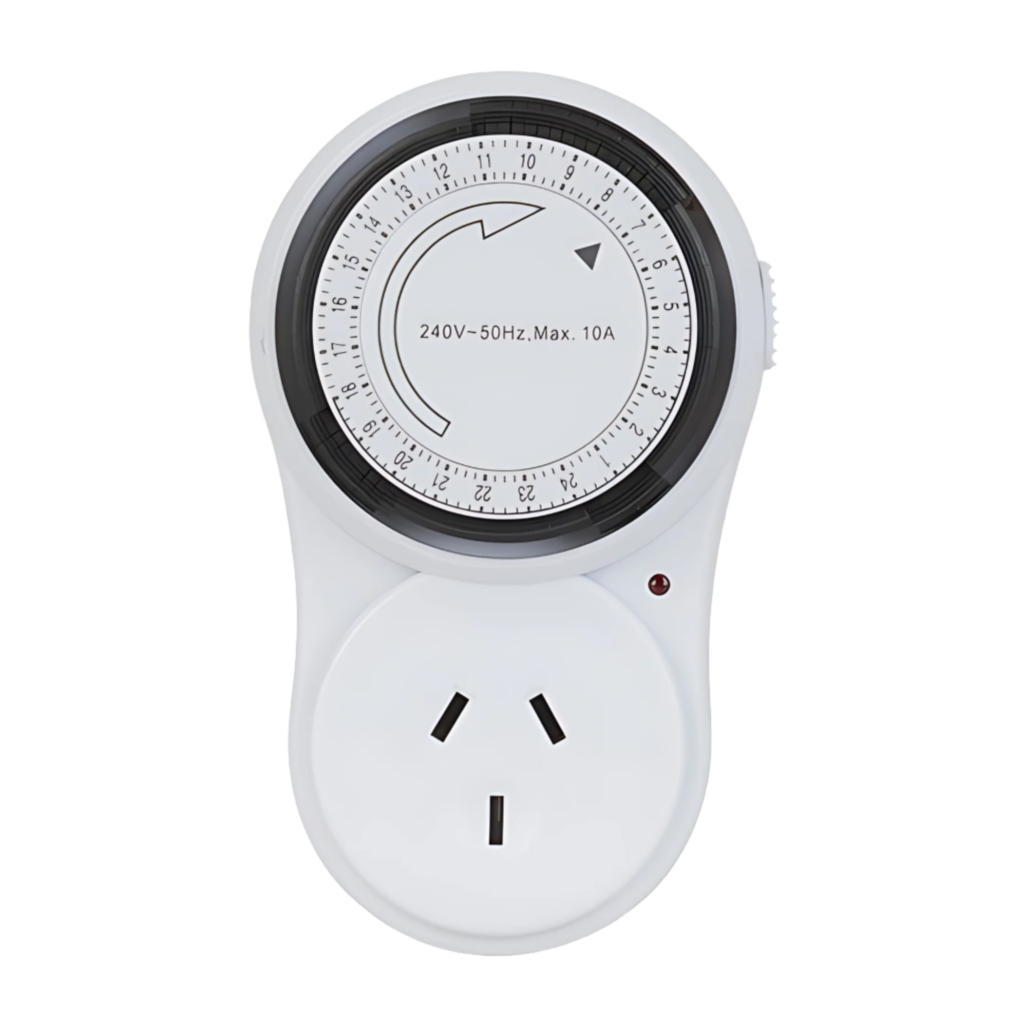 Powertech 24hr mechanical timer, white dial 240V/10A AUS plug, automates Adheseal cordless caulking gun for precise sealan...