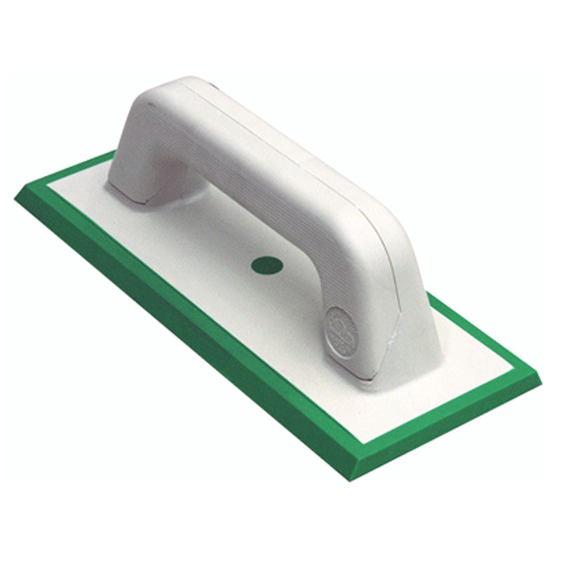 Raimondi hard green rubber rectangular grout float 115x250mm with white handle