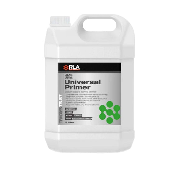 RLA 5L Universal Primer jerry can: water-based acrylic for priming porous concrete (1:2) & tiles neat, boosts tile adhesiv...