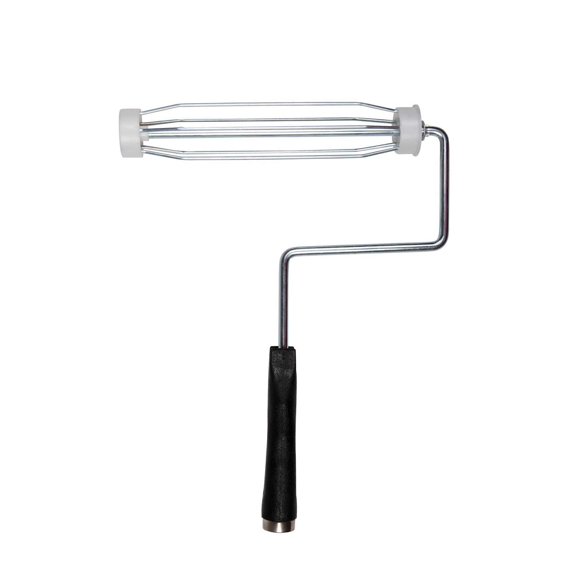 Heavy duty 230mm roller frame with metal cage, threaded for Rokset poles, for even paint application on walls/ceilings.