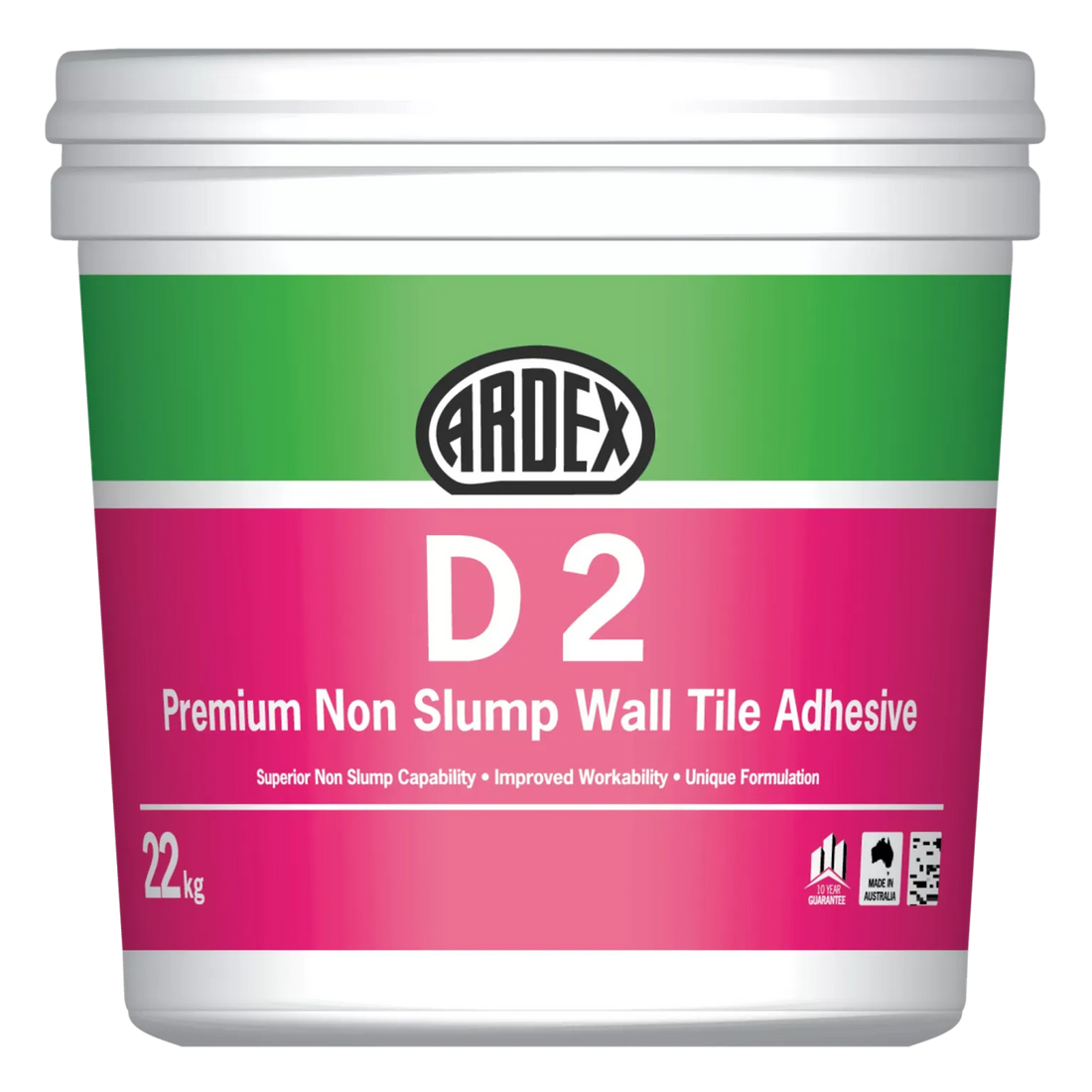 Ardex D2 20kg Premium Non-Slump Wall Tile Adhesive bucket - superior hold, improved workability