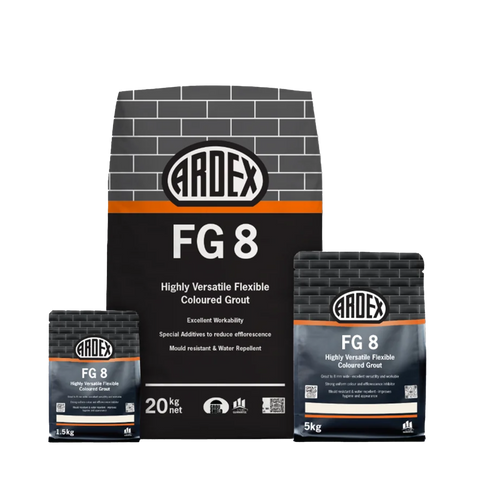 ARDEX FG 8 flexible coloured grout - mould resistant, water repellent, highly versatile, 5kg & 20kg bags