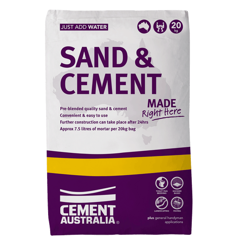 20kg Cement Australia pre-blended sand & cement mix bag - just add water for mortar