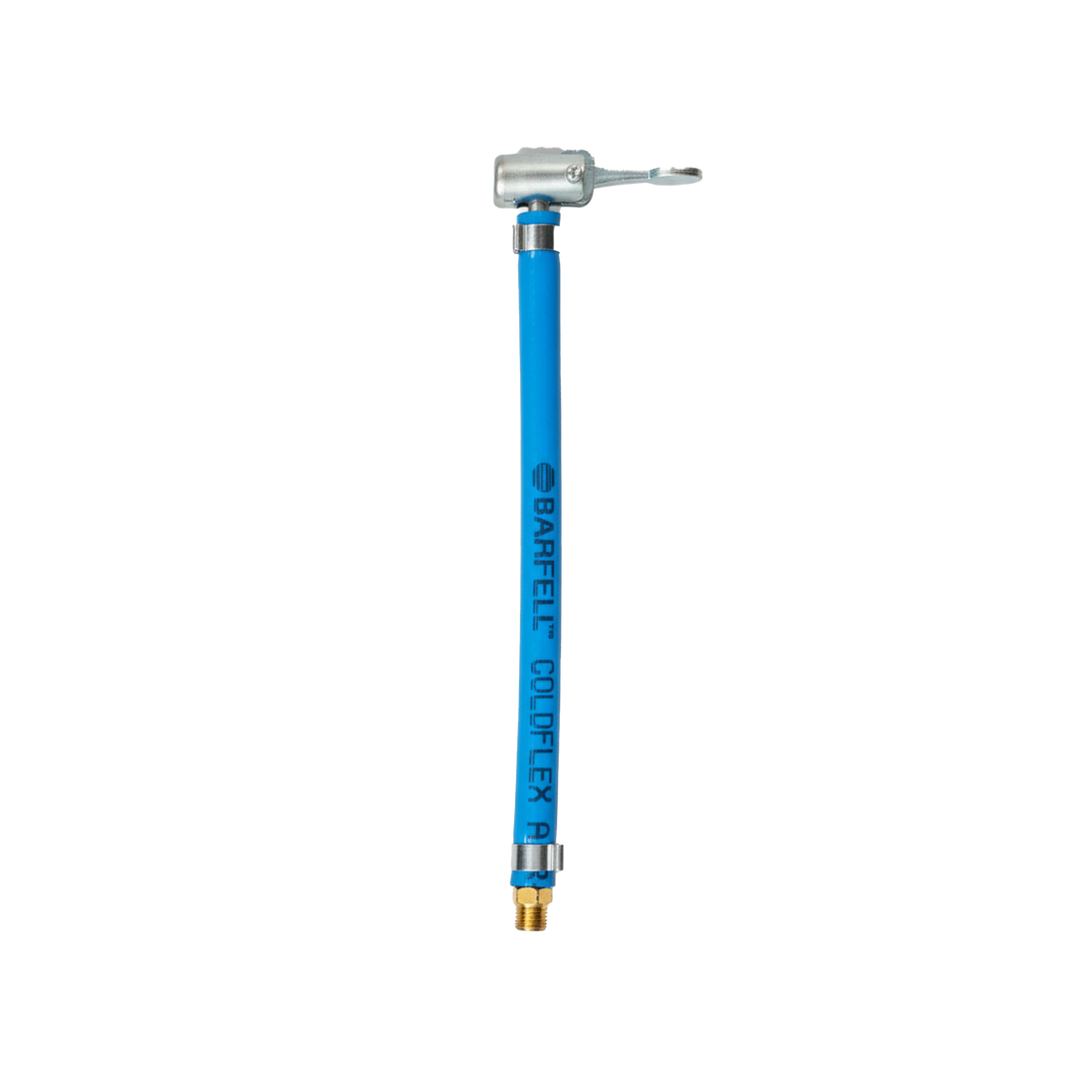 Braflex Complex P blue braided flex hose with silver swivel & brass fittings for plumbing