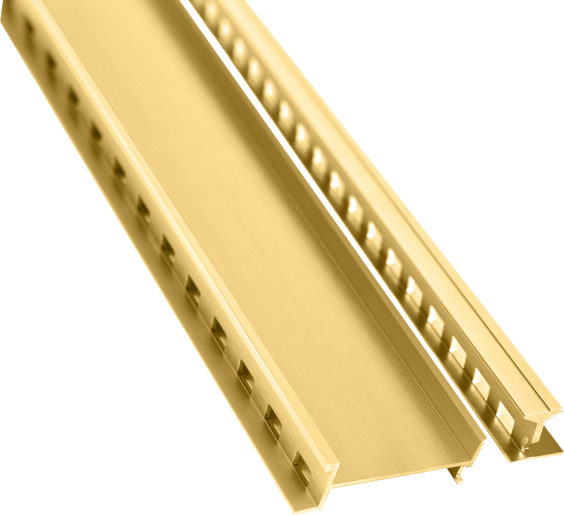 Lauxes Grates STI Shower Pack 26 in Gold anodised aluminium