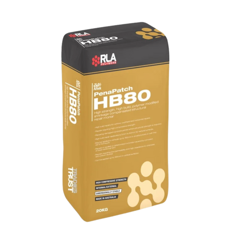 RLA Penapatch HB80 20kg high build polymer modified patch mortar bag, made in Australia