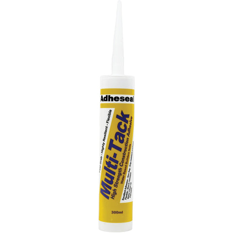 Adheseal Multi-Tack 300ml water-based adhesive cartridge for high initial tack bonding of carpet tiles, vinyl, MDF to poro...