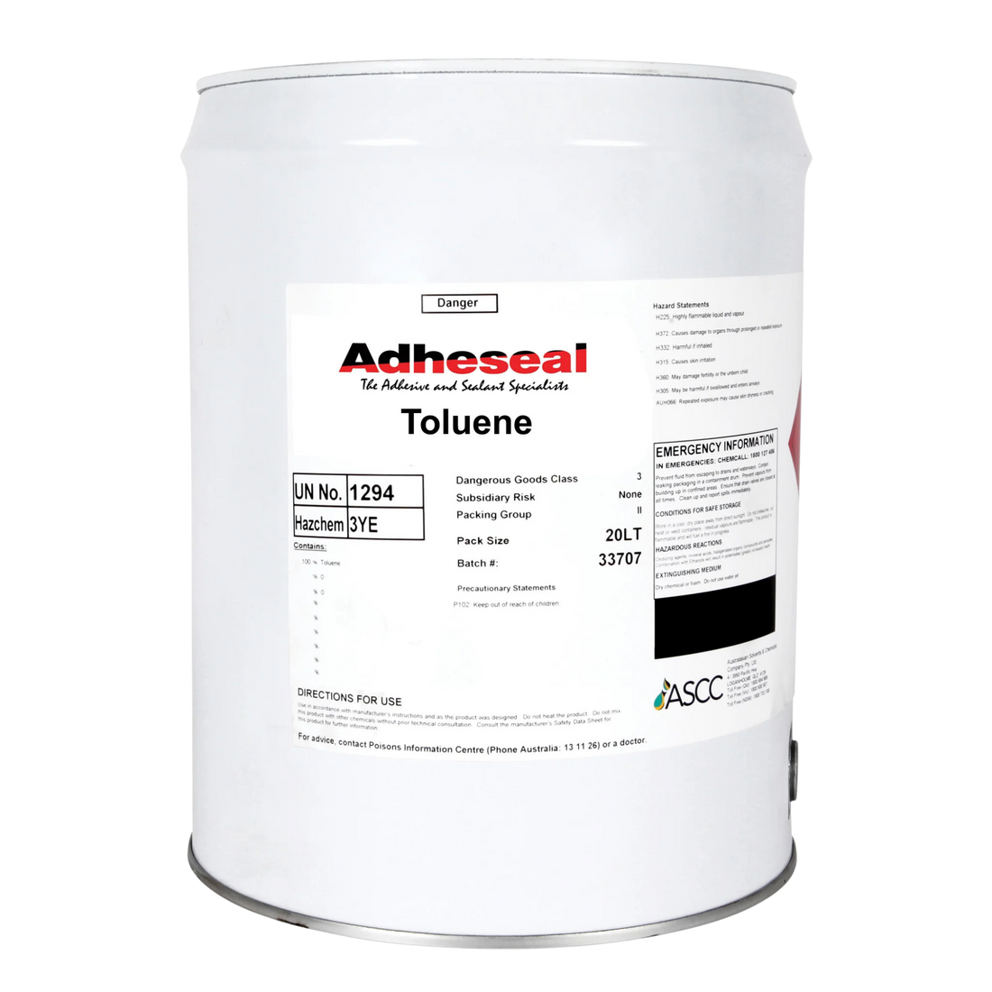 Adheseal Toluene Solvent - Solvents