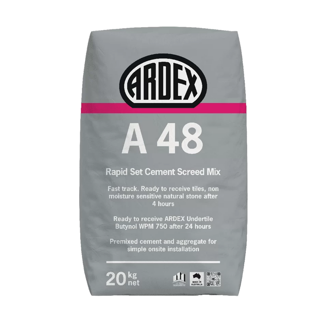 ARDEX A48 Rapid Set Cement Screed Mix 20kg bag for fast tile & stone install after 4hrs