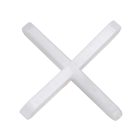 BAT Trims white polypropylene tile crosses for precise 1.5-3mm grout spacing in wall tile adhesive installs
