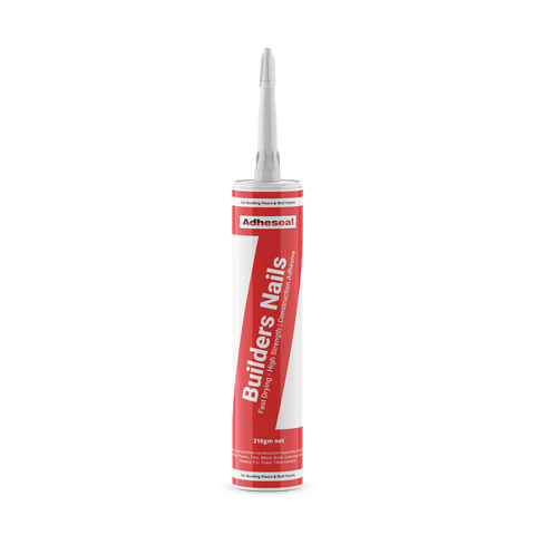 Adheseal Builders Nails 310ml cartridge, solvent-based contact adhesive for high-strength bonding panels, trims, flooring.