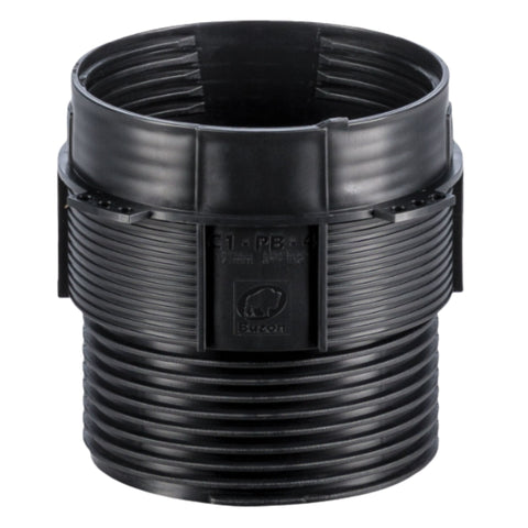 Black 1.5" PE corrugated pipe coupling, ribbed drainage connector, durable polyethylene fitting