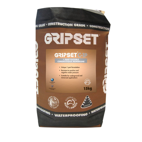 15kg GripSet G1P 1-part flexible grout bag, construction grade for waterproofing, negative water pressure & immersed apps