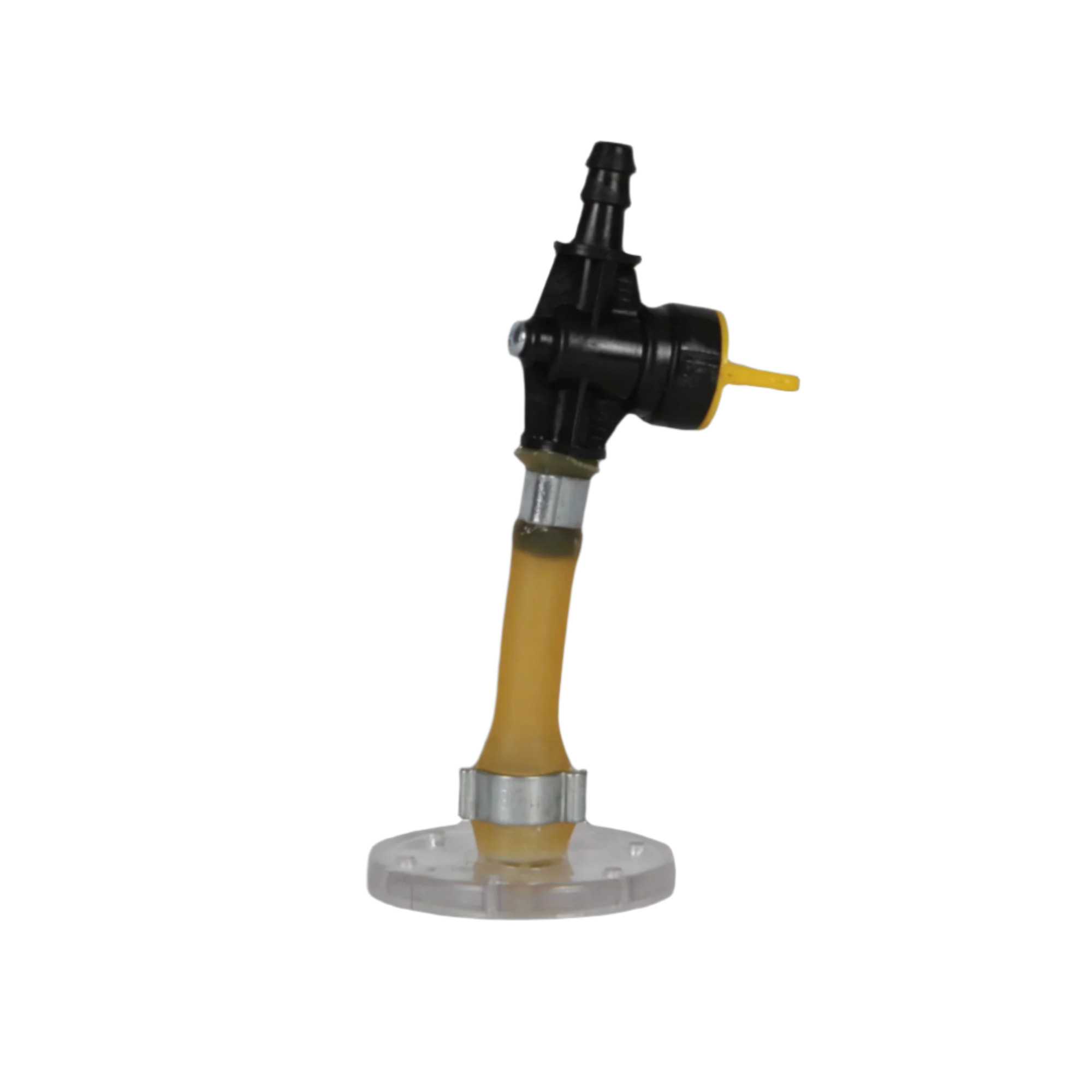 Adheseal Crack Injection Balloon: yellow expandable latex hose on clear base for full concrete crack filling with polyuret...