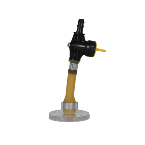 Adheseal Crack Injection Balloon: yellow expandable latex hose on clear base for full concrete crack filling with polyuret...