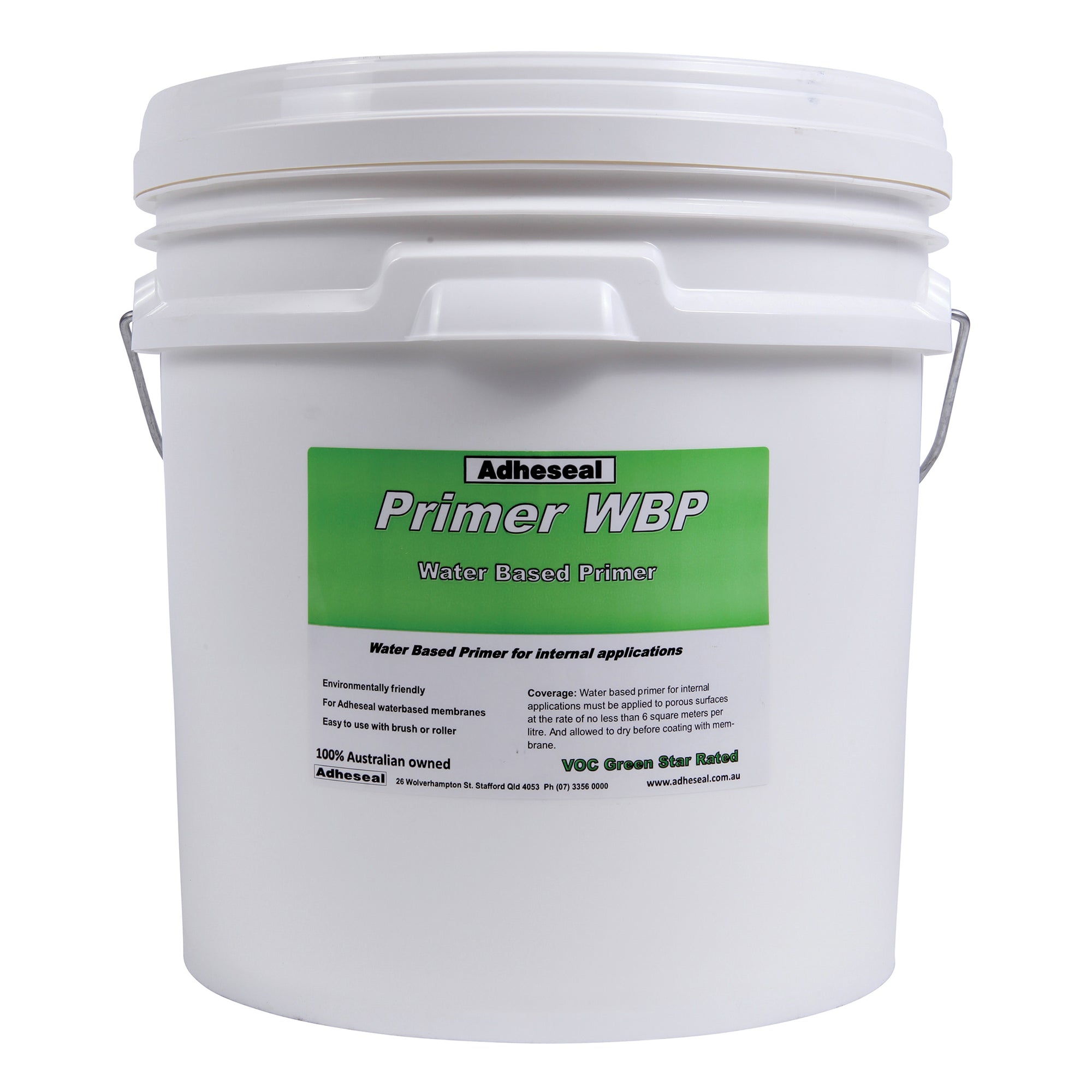 Adheseal Everflex WBP water-based primer pail, low VOC Green Star rated, seals porous surfaces for waterproofing membrane ...