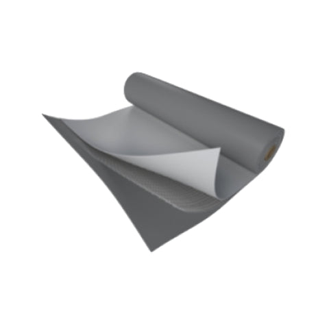 Grey rolled Fatrafol 810v reinforced PVC waterproofing membrane for flat roofs, UV-resistant, mechanically anchored, EN 13...