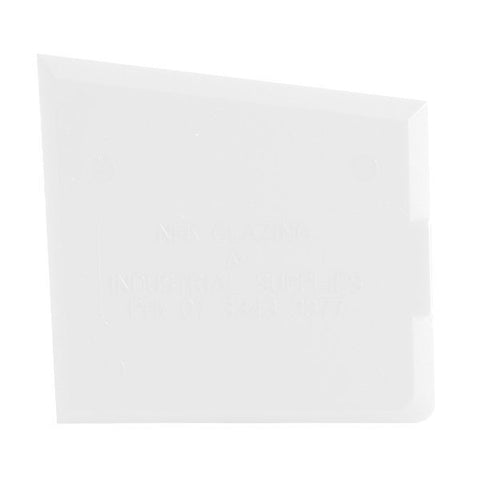 Clear glaziers spatula with square, radius, acute & obtuse corners for precise sealant, adhesive & putty application in gl...