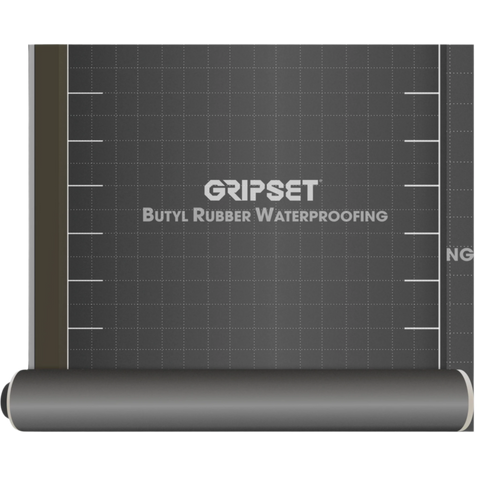 Gripset BRW-HD self-adhesive butyl rubber waterproofing membrane roll for basements, retaining walls; puncture-resistant s...