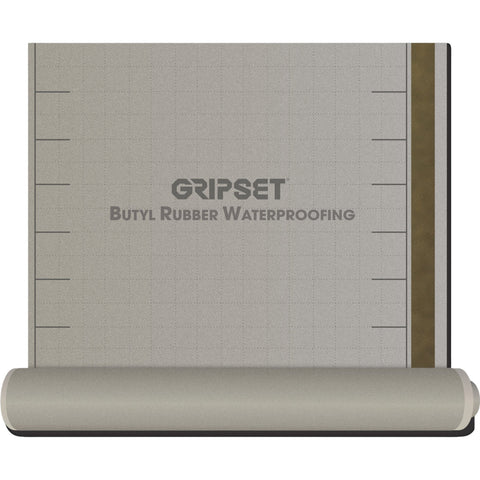 Gripset BRW PFN self-adhesive butyl rubber waterproofing membrane roll, 1mm sheet for wet floors, anti-fracture & vapour b...