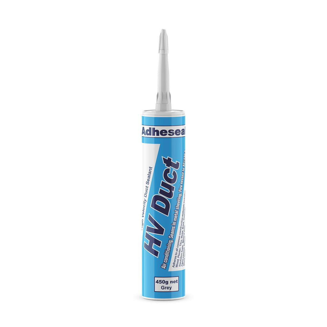 Adheseal HV Duct Acrylic Sealant 450g grey cartridge seals HVAC duct flanges airtight, fire-rated AS/NZS 1530.3, prevents ...