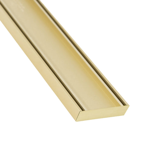 Lauxes Grates Slimline Tile Insert 21 Gold anodised aluminium linear drain