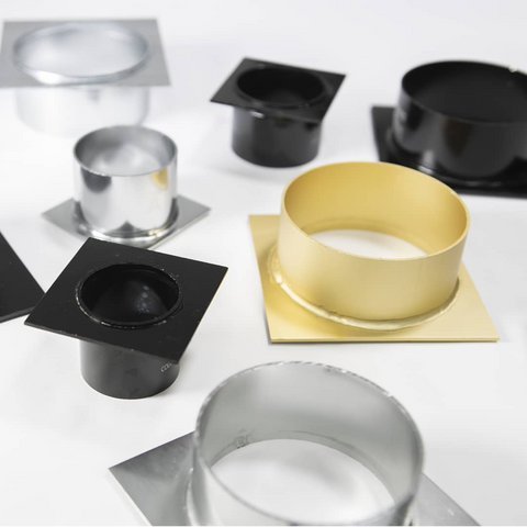 Lauxes anodised aluminium pop waste outlets (40-80mm, silver/gold/black); rustproof drainage for shower, wet area waterpro...