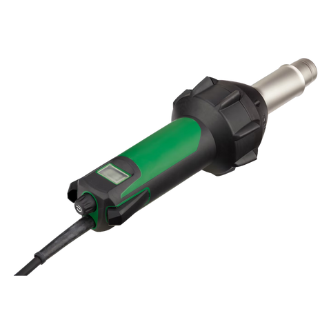 Leister Triac AT green heat gun with digital display for precise welding of waterproofing membranes, PVC/HDPE liners.