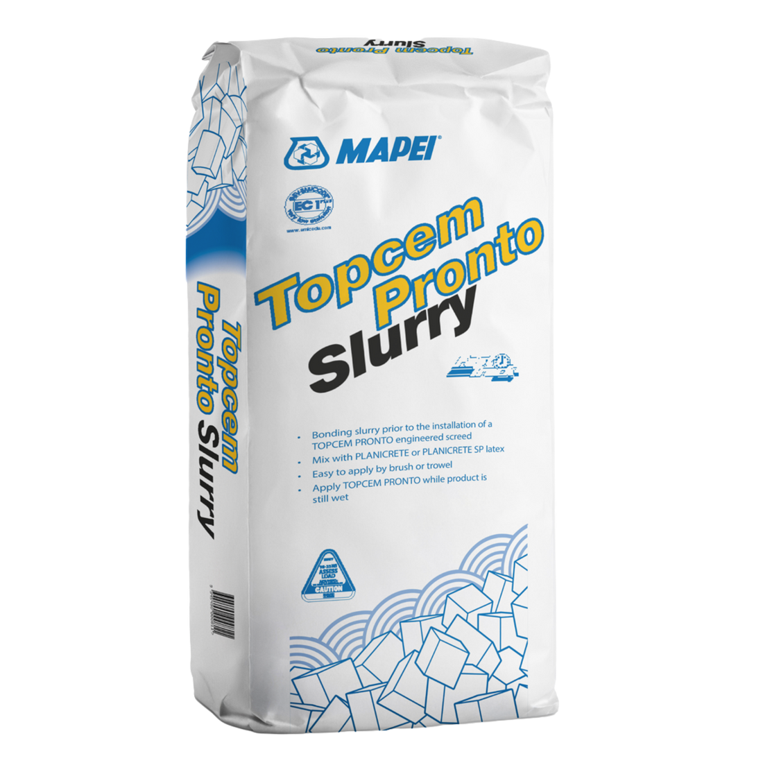 Mapei Topcem Pronto Slurry bag: bonding slurry for secure screed-to-substrate adhesion.