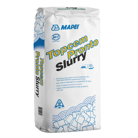 Mapei Topcem Pronto Slurry bag: bonding slurry for secure screed-to-substrate adhesion.