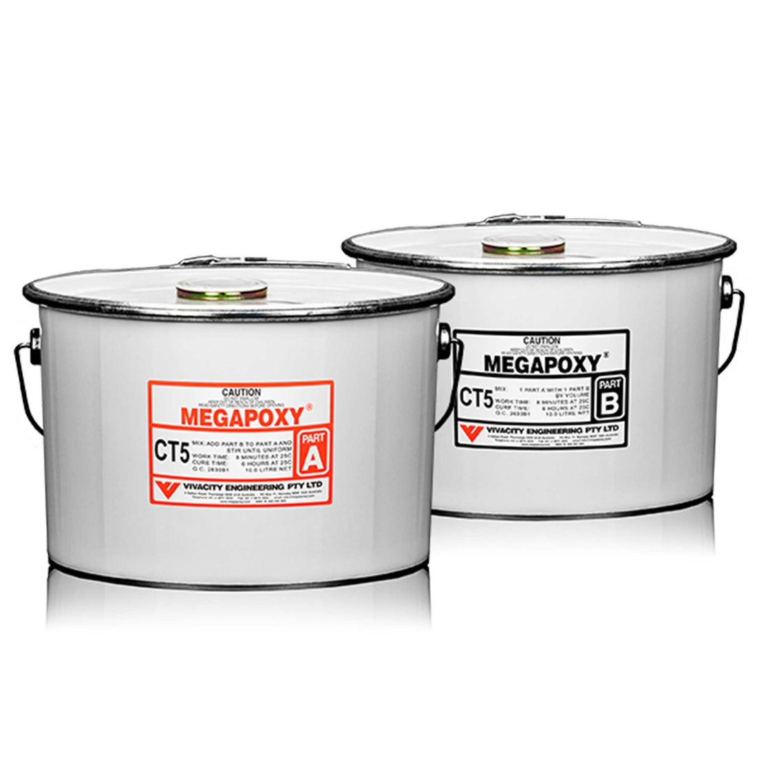 Megapoxy CT5 two-part epoxy buckets (A&B): rapid-set compound for encapsulating airport lights & inductive loops in civil ...