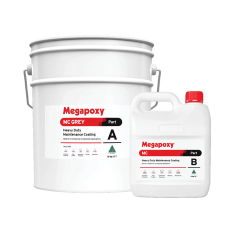 Megapoxy MC 2-part heavy duty epoxy kit: 15kg Part A bucket + Part B for chemical resistant tank linings & workshop floors