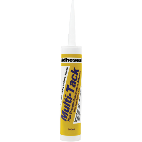 Adheseal Multi-Tack 300ml water-based adhesive cartridge for high initial tack bonding of carpet tiles, vinyl, MDF to poro...