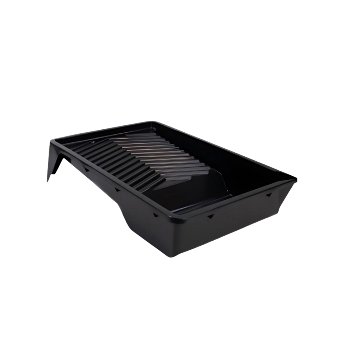 Durable recycled PP industrial paint tray: chemical-resistant, grooved ramp for clean roller prep, frame storage, corner s...