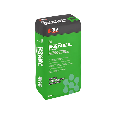 RLA Penaflow Panel Grout 20kg bag: non-shrink cementitious grout for precast panels, anchor bolts, high-strength cavity fill.